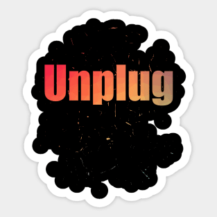 Unplug Colorful Text Design with Big Letters Sticker